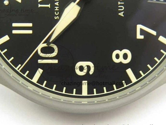 MIROTIME 0318 TimelessDesign Big Pilot IW510301 Satin-Polished SS YLF Best Edition Black Dial On Leather Strap A 7213